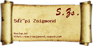 Sápi Zsigmond névjegykártya